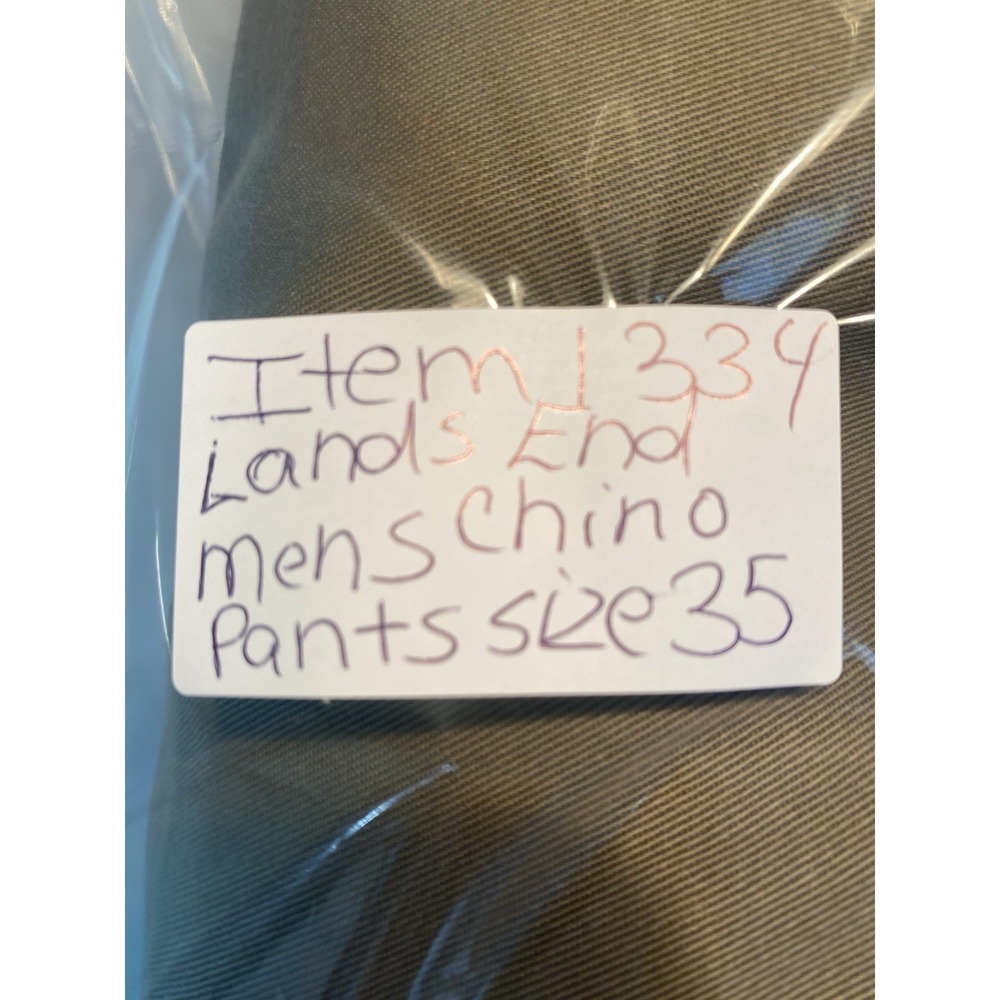 Lands' End Men's Chino Pants Size 35 Waist Tailored Fit Tan Career Wear Business - Picture 12 of 13